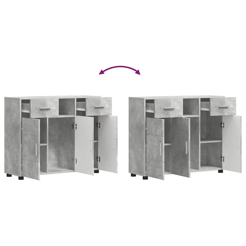 vidaXL Sideboard Concrete grey 88.5 x 30.5 x 73 cm Engineered wood