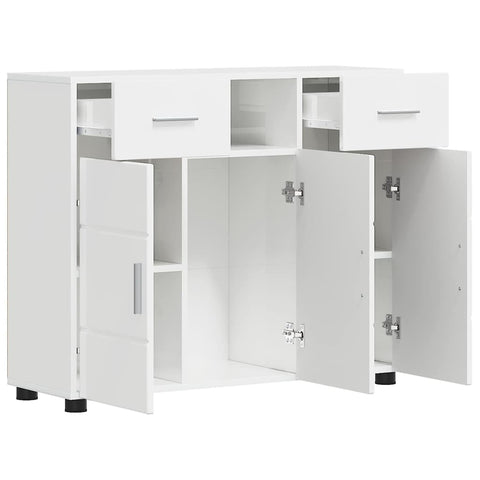 vidaXL Sideboard High gloss white 88.5 x 30.5 x 73 cm Engineered wood