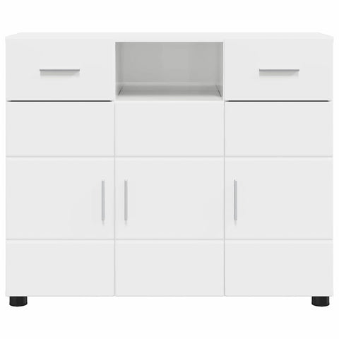 vidaXL Sideboard High gloss white 88.5 x 30.5 x 73 cm Engineered wood