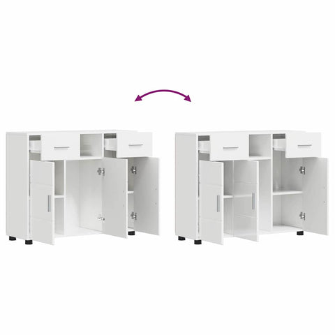vidaXL Sideboard High gloss white 88.5 x 30.5 x 73 cm Engineered wood