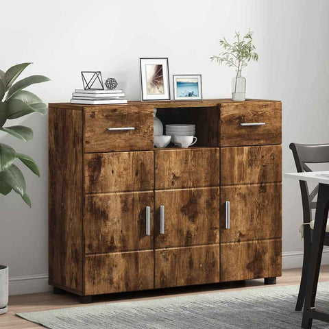 vidaXL Sideboard Smoked oak 88.5 x 30.5 x 73 cm Engineered wood
