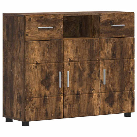 vidaXL Sideboard Smoked oak 88.5 x 30.5 x 73 cm Engineered wood
