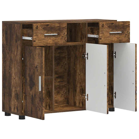 vidaXL Sideboard Smoked oak 88.5 x 30.5 x 73 cm Engineered wood