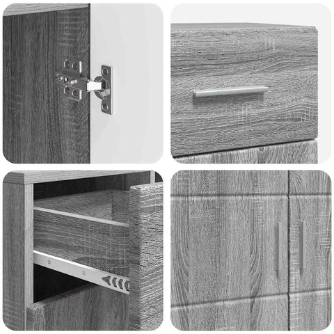 vidaXL Sideboard Grey sonoma 88.5 x 30.5 x 73 cm Engineered wood