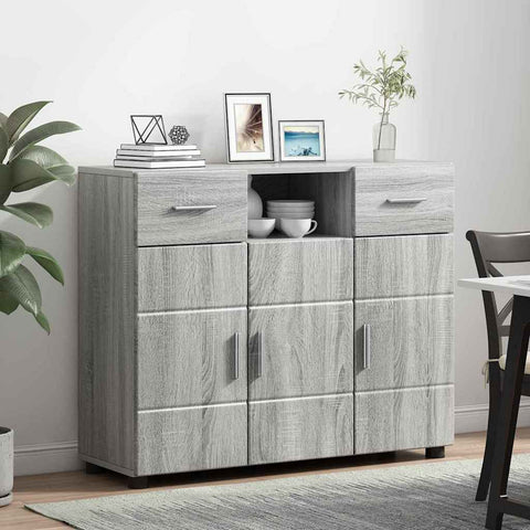 vidaXL Sideboard Grey sonoma 88.5 x 30.5 x 73 cm Engineered wood