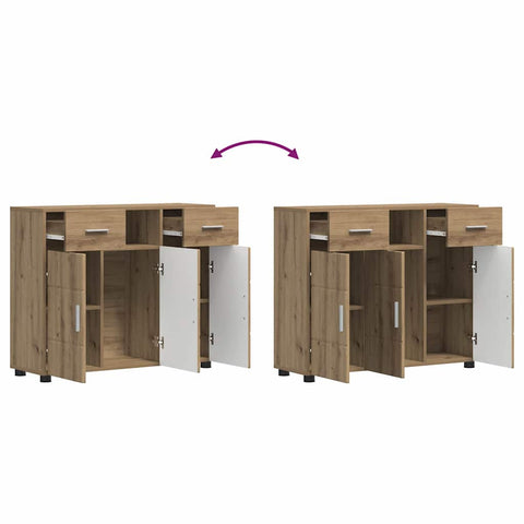 vidaXL Sideboard Artisan oak 88.5 x 30.5 x 73 cm Engineered wood