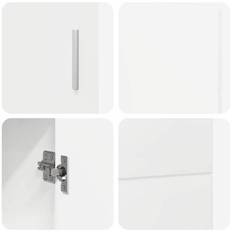 vidaXL Sideboard with Shelf High Gloss White 88.5 x 30.5 x 55.5 cm