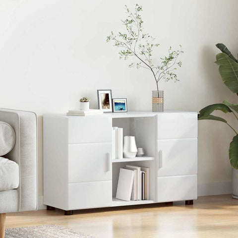 vidaXL Sideboard with Shelf High Gloss White 88.5 x 30.5 x 55.5 cm