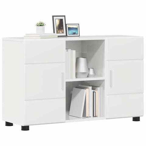 vidaXL Sideboard with Shelf High Gloss White 88.5 x 30.5 x 55.5 cm