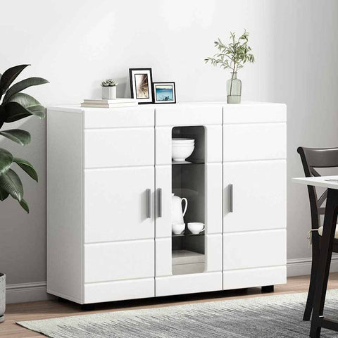 vidaXL Sideboard with Shelf White 55.5 x 29 x 100 cm Engineered wood