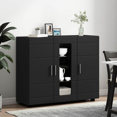 vidaXL Sideboard with Shelf Black 55.5 x 29 x 100 cm Engineered wood