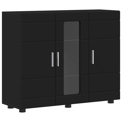 vidaXL Sideboard with Shelf Black 55.5 x 29 x 100 cm Engineered wood