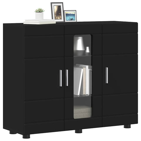 vidaXL Sideboard with Shelf Black 55.5 x 29 x 100 cm Engineered wood