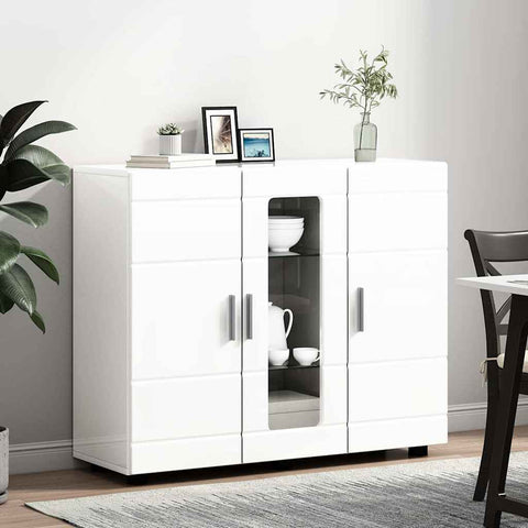 vidaXL Sideboard High gloss white 55.5 x 29 x 100 cm Engineered wood