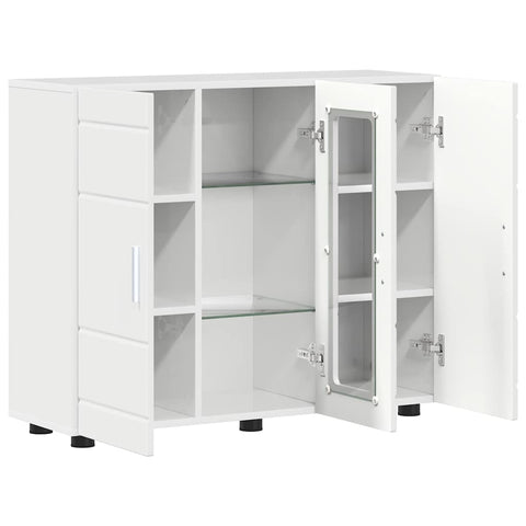 vidaXL Sideboard High gloss white 55.5 x 29 x 100 cm Engineered wood