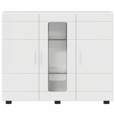 vidaXL Sideboard High gloss white 55.5 x 29 x 100 cm Engineered wood