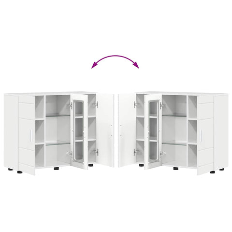 vidaXL Sideboard High gloss white 55.5 x 29 x 100 cm Engineered wood