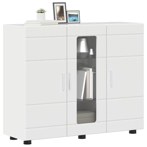 vidaXL Sideboard High gloss white 55.5 x 29 x 100 cm Engineered wood