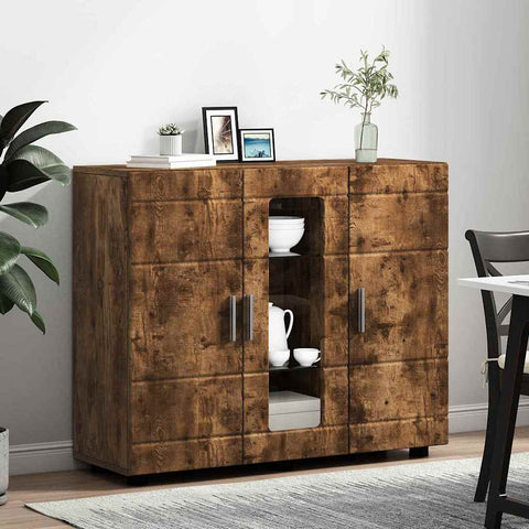 vidaXL Sideboard Smoked oak 55.5 x 29 x 100 cm Engineered wood