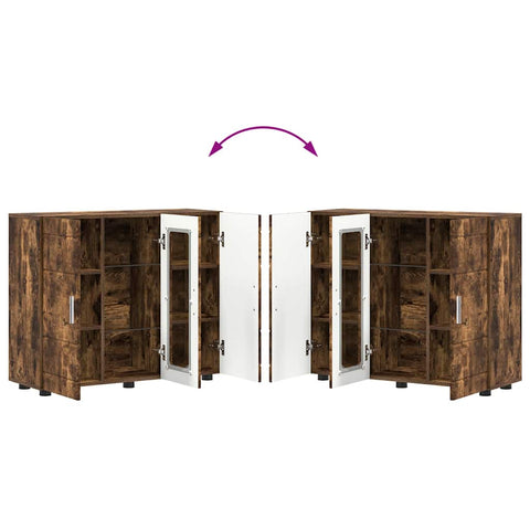 vidaXL Sideboard Smoked oak 55.5 x 29 x 100 cm Engineered wood