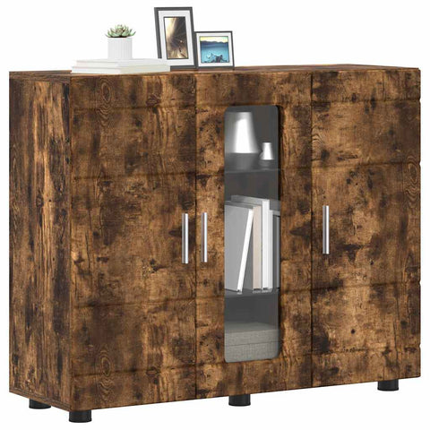 vidaXL Sideboard Smoked oak 55.5 x 29 x 100 cm Engineered wood
