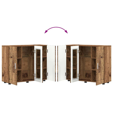 vidaXL Sideboard with Door Old wood 55.5 x 29 x 100 cm Engineered wood