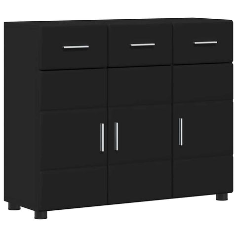 vidaXL Sideboard with Shelf Black 88.5 x 30.5 x 73 cm Engineered Wood