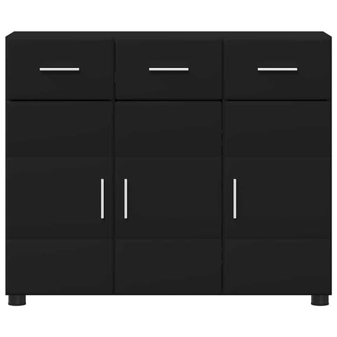 vidaXL Sideboard with Shelf Black 88.5 x 30.5 x 73 cm Engineered Wood