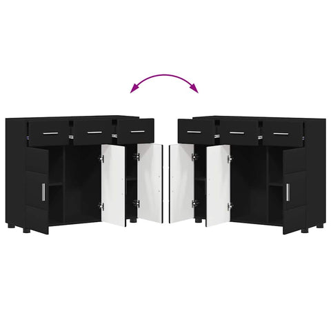 vidaXL Sideboard with Shelf Black 88.5 x 30.5 x 73 cm Engineered Wood