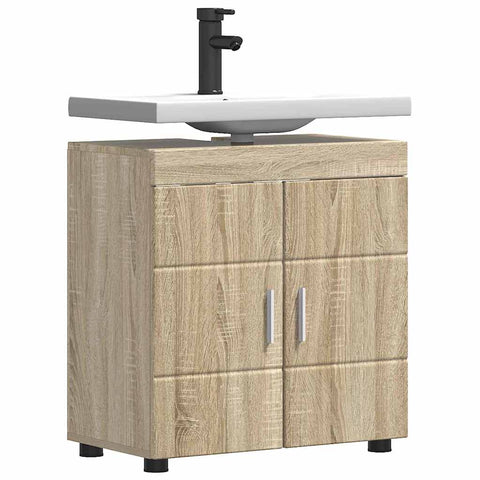 vidaXL Bathroom Basin Cabinet with Storage Sonoma oak 60 x 34 x 63 cm