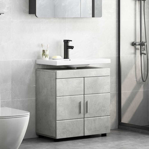 vidaXL Bathroom Basin Cabinet with Door Concrete grey 60 x 34 x 63 cm