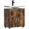 vidaXL Bathroom Basin Cabinet with Storage Smoked oak 60 x 34 x 63 cm