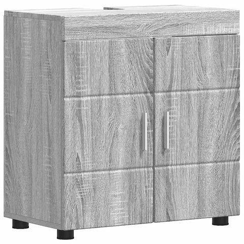 vidaXL Bathroom Basin Cabinet with Storage Grey sonoma 60 x 34 x 63 cm