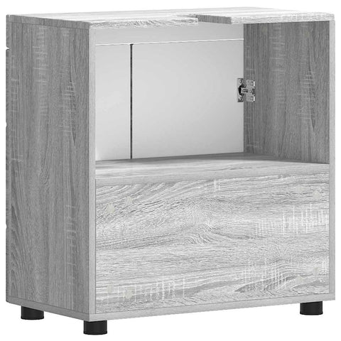 vidaXL Bathroom Basin Cabinet with Storage Grey sonoma 60 x 34 x 63 cm