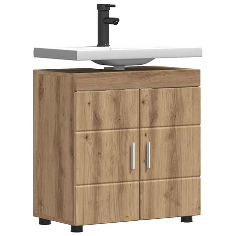 vidaXL Bathroom Basin Cabinet with Storage Artisan oak 60 x 34 x 63 cm