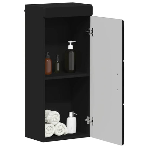 vidaXL Bathroom Wall Cabinet with Shelf TULUM Black 37 x 24.5 x 86 cm