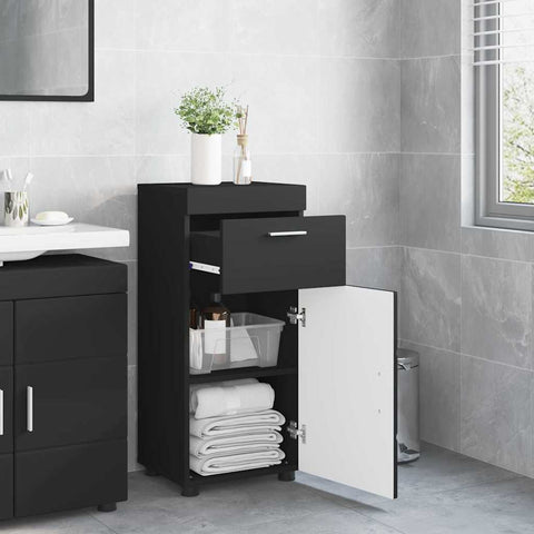 vidaXL Bathroom Cabinet Black 37 x 31.5 x 82 cm Engineered wood