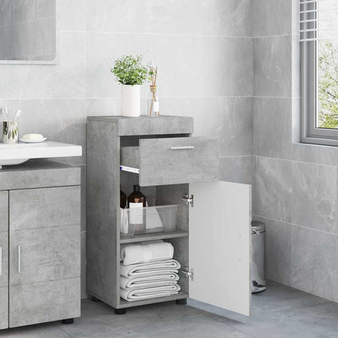 vidaXL Bathroom Cabinet with Storage Concrete grey 37 x 31.5 x 82 cm