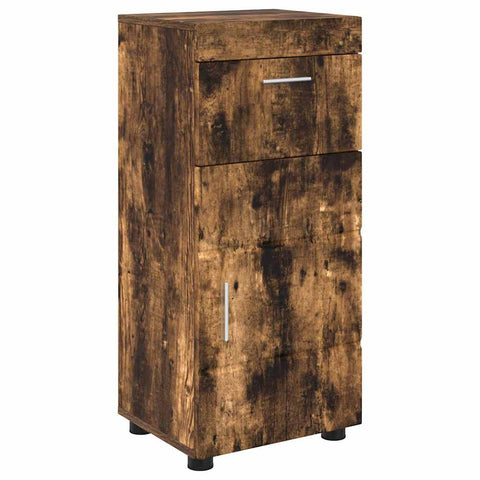 vidaXL Bathroom Cabinet Smoked oak 37 x 31.5 x 82 cm Engineered wood