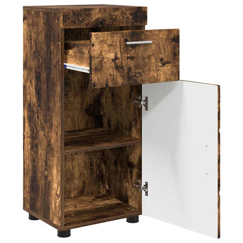 vidaXL Bathroom Cabinet Smoked oak 37 x 31.5 x 82 cm Engineered wood