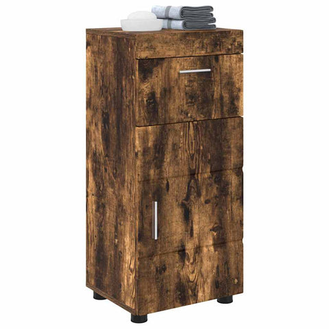 vidaXL Bathroom Cabinet Smoked oak 37 x 31.5 x 82 cm Engineered wood