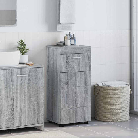 vidaXL Bathroom Cabinet Grey sonoma 37 x 31.5 x 82 cm Engineered wood