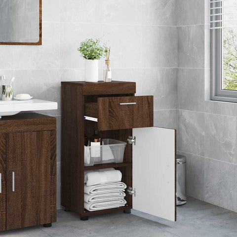 vidaXL Bathroom Cabinet Set TULUM Brown Oak 37 x 31.5 x 82 cm