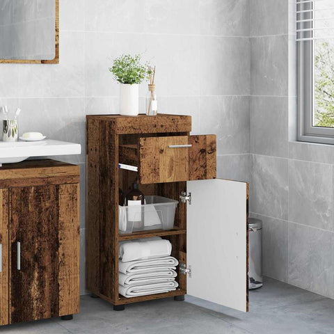 vidaXL Bathroom Cabinet Old wood 37 x 31.5 x 82 cm Engineered wood