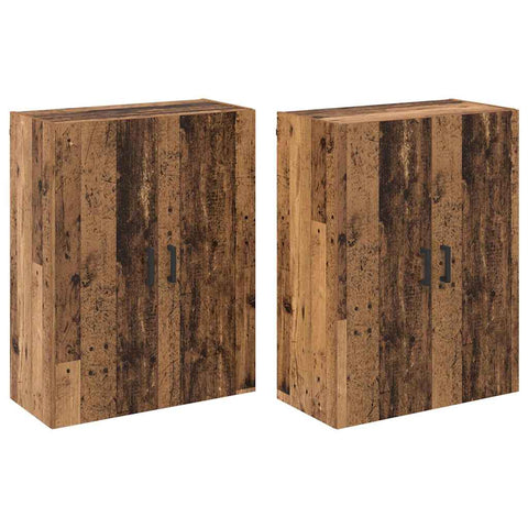 vidaXL Wall Mounted Cabinets 2 pcs Old wood 69.5 x 34 x 90 cm