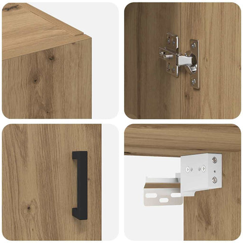vidaXL Wall Mounted Cabinets 2 pcs Artisan oak 69.5 x 34 x 90 cm