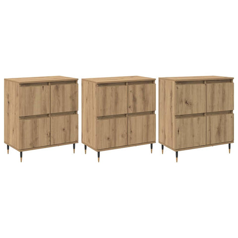 vidaXL Sideboards 3 pcs Artisan oak 180 x 35 x 70 cm Engineered wood