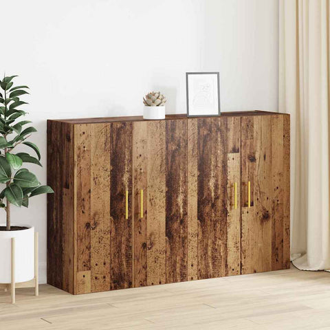 vidaXL Wall Mounted Cabinets 2 pcs Old wood 69.5 x 34 x 90 cm