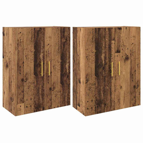 vidaXL Wall Mounted Cabinets 2 pcs Old wood 69.5 x 34 x 90 cm