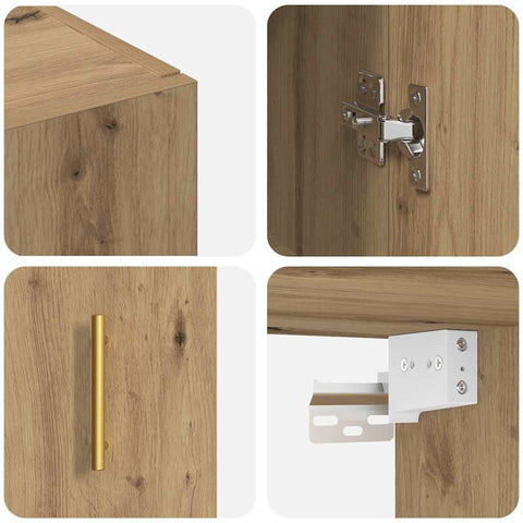 vidaXL Wall Mounted Cabinets 2 pcs Artisan oak 69.5 x 34 x 90 cm